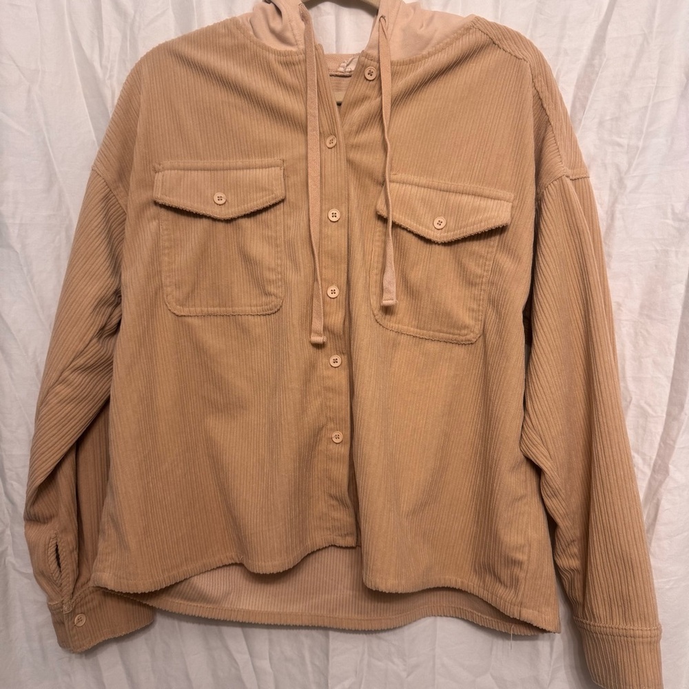 Altar'd State Tan Button Down Shirt Relaxed Fit